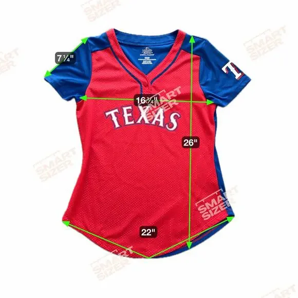 Texas Rangers 3 Women's Shirt Lot Baseball Jersey Style Majestic S M Red Blue - Picture 7 of 9